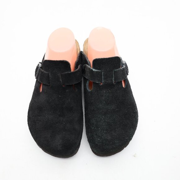 Birkenstock Boston Women's EU 39 US 8 Black Suede Leather Soft Footbed Clog - Picture 2 of 10